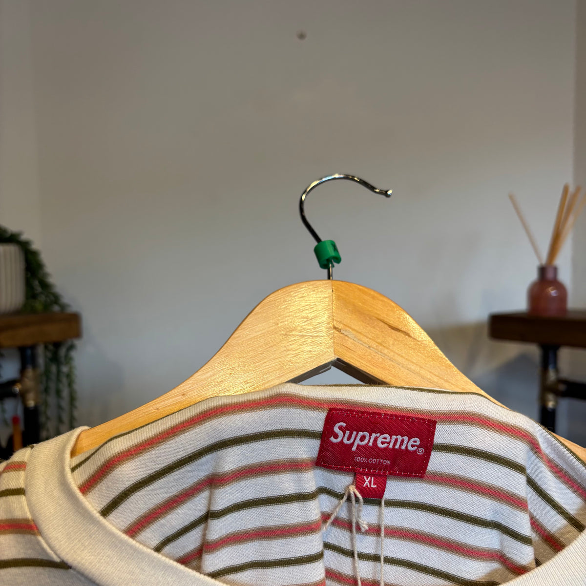 Supreme SS21 Thin Stripe Longsleeve T-Shirt White (XL)