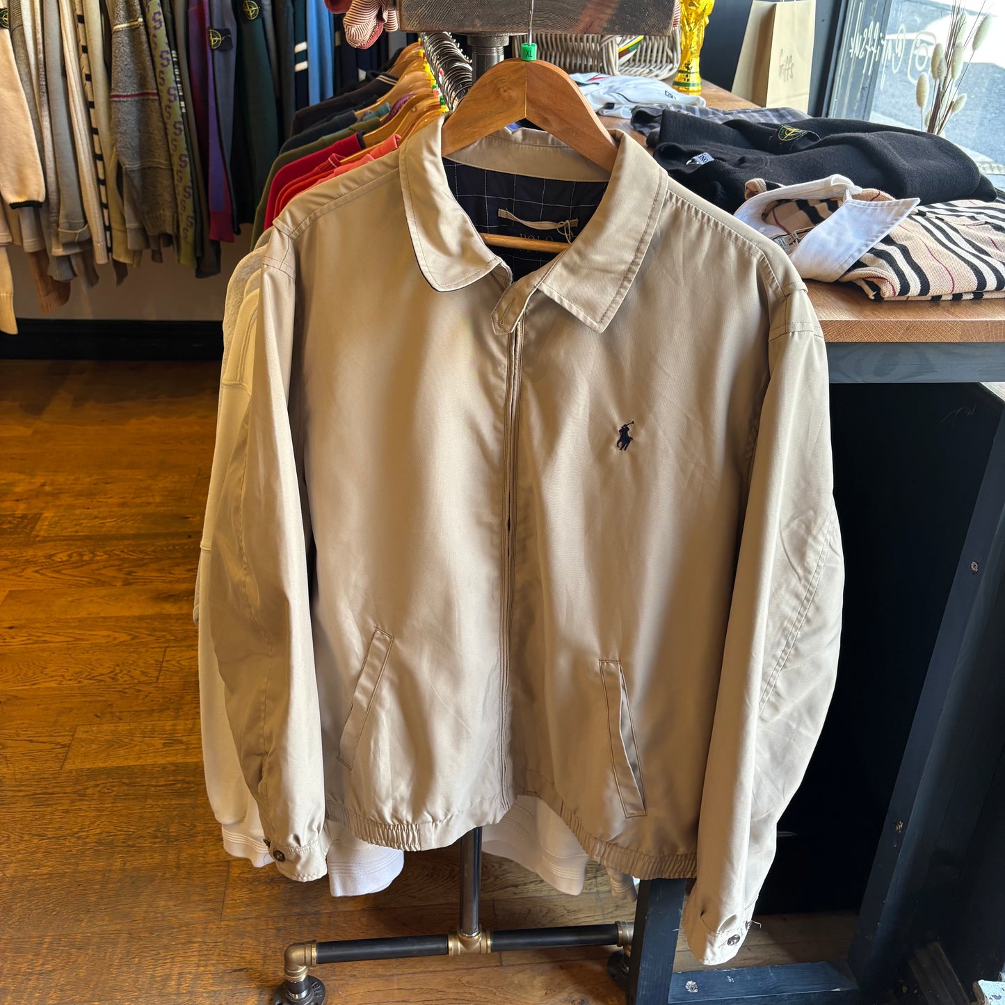 Ralph Lauren Bi Swing Harrington Zip Up Jacket Beige (XL)