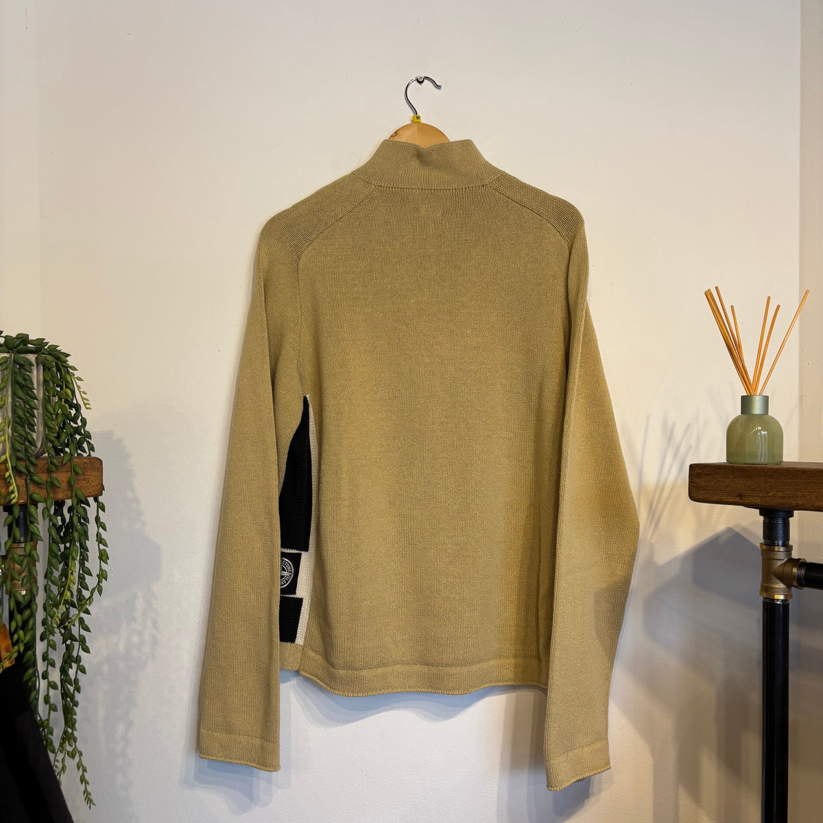 Stone Island S/S 2004 Full Zip Taper Knit Beige (XL)