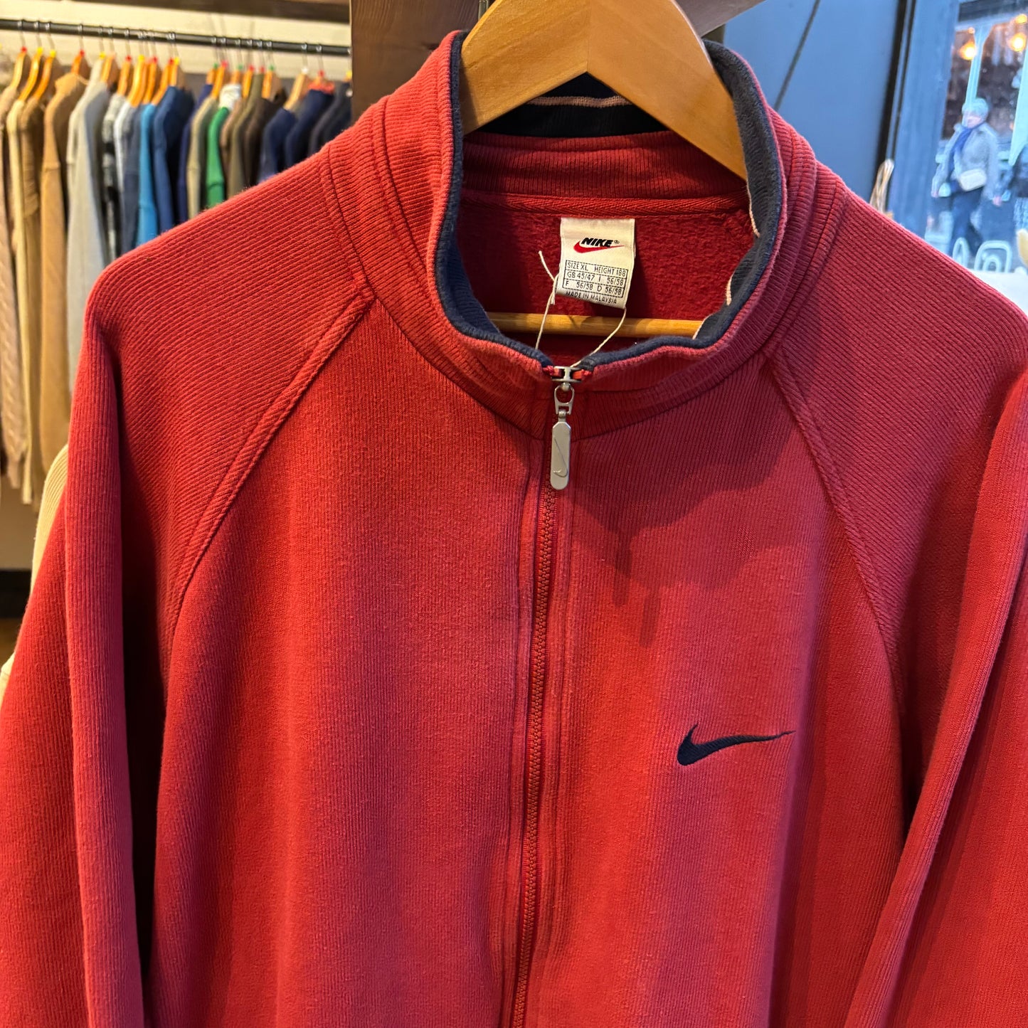Nike 90s Swoosh Full Zip Jumper Red (XL)