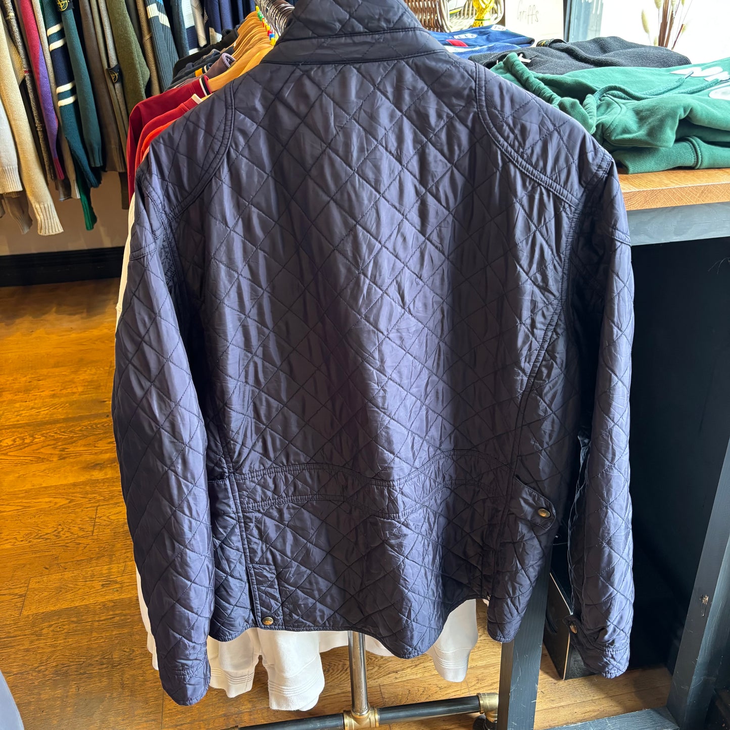 Ralph Lauren Quilted Padded Button Up Jacket Navy (Large)