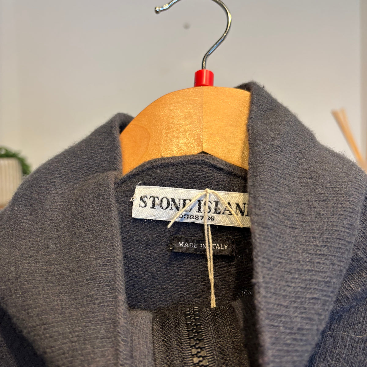 Stone Island A/W 2004 Compass Quarter Zip Knit Grey (Large)
