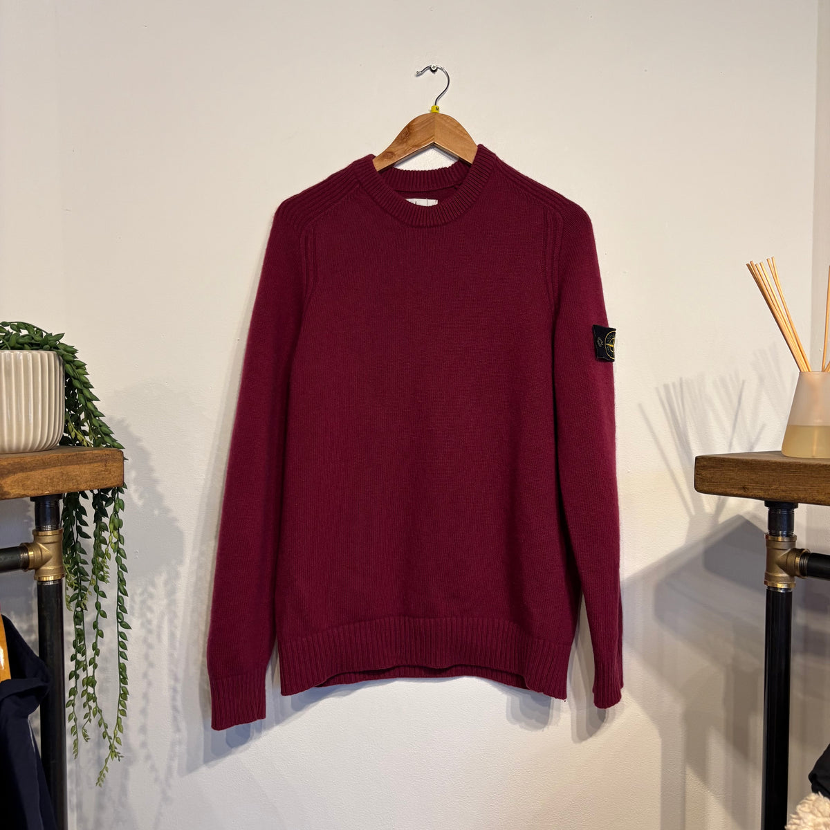 Stone Island A/W 2018 Pullover Knit Jumper Burgundy (Medium)