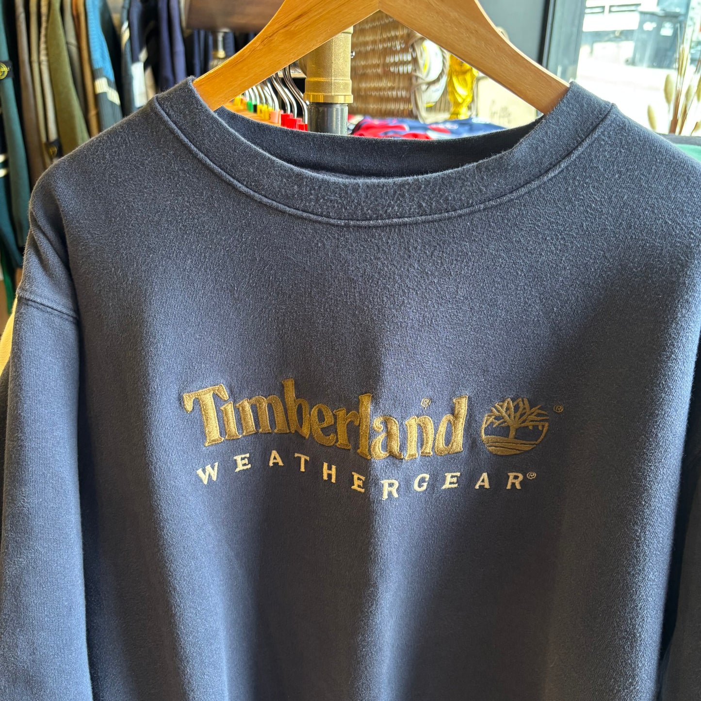 Timberland Weathergear Spellout Oversized Sweatshirt Navy (Large)