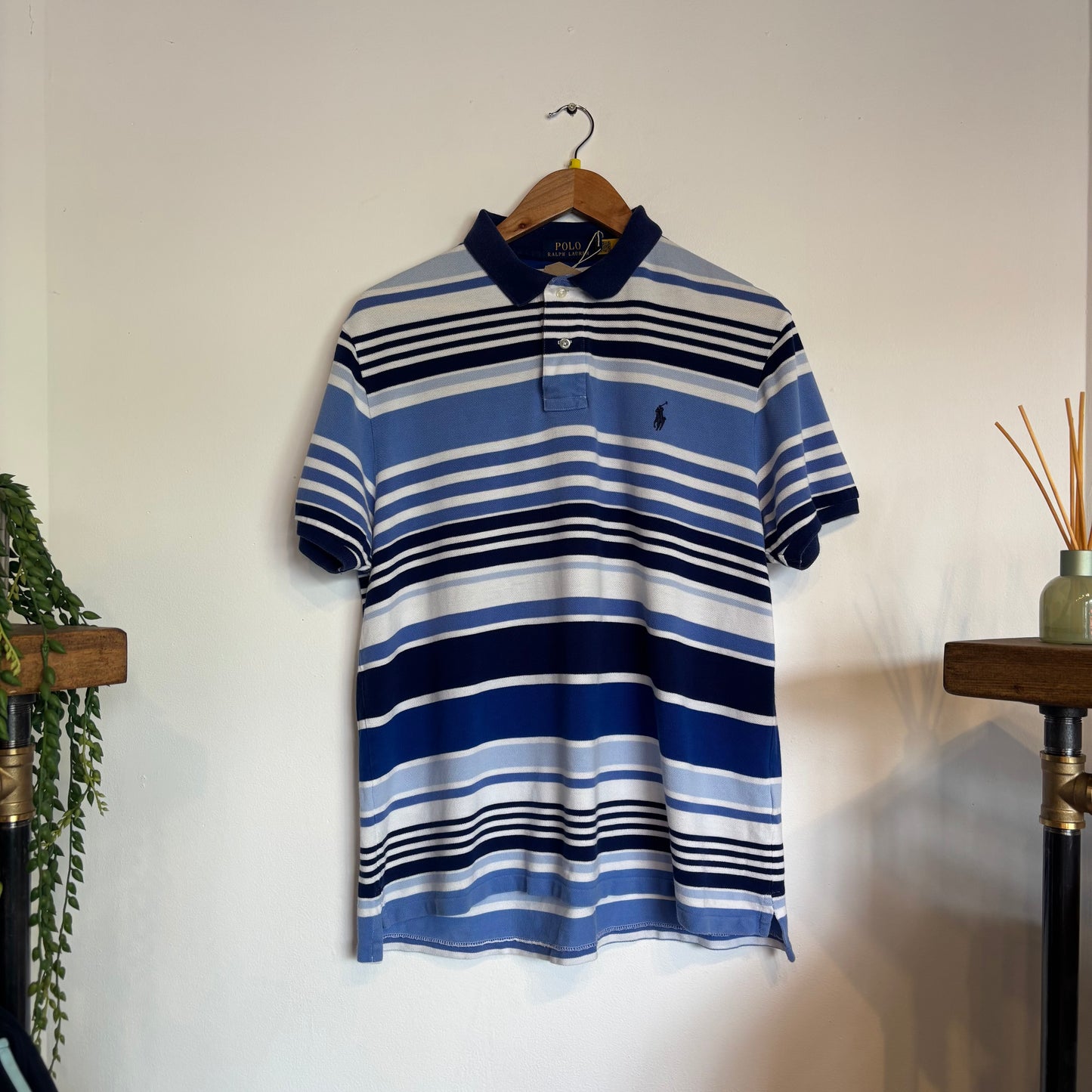 Ralph Lauren Multi Stripe Polo Shirt Blue (Medium)