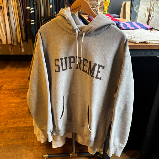 Supreme FW23 Varsity Spellout Hoodie Grey (Large)