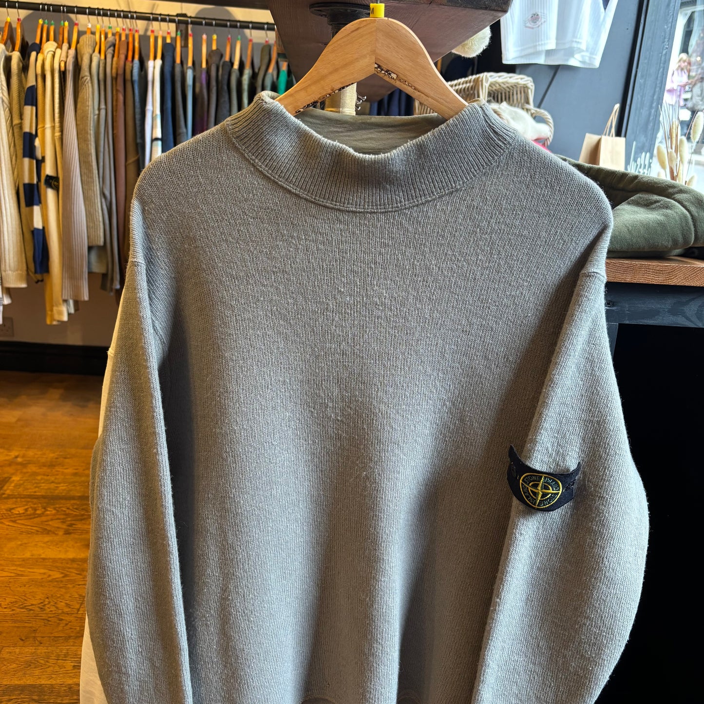 Stone Island 2000s Pullover Knit Jumper Grey (Medium)