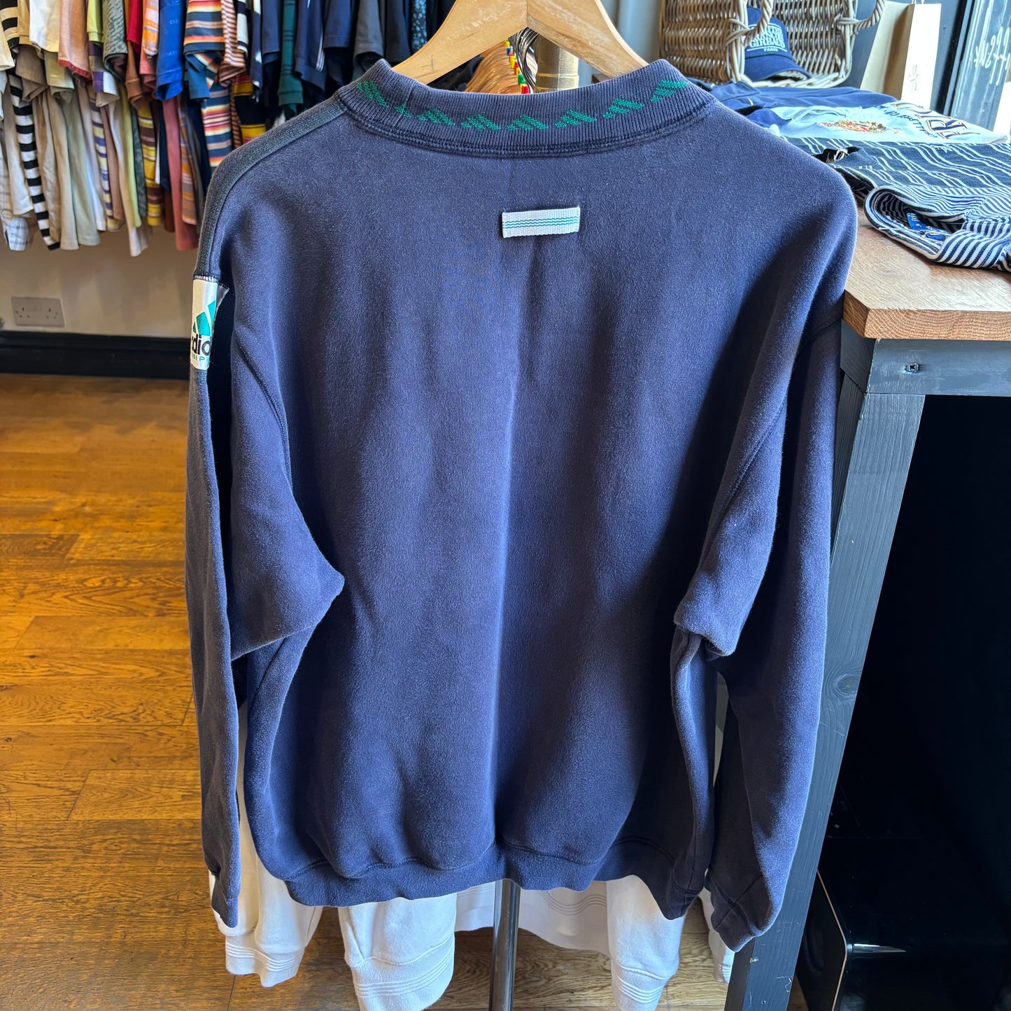 Adidas Equipment Spellout Oversized Sweatshirt Navy (Large)