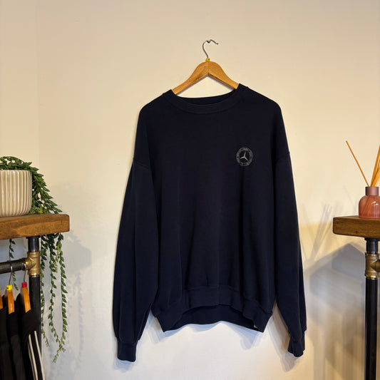 Jerzees Mercedes Benz Oversized Sweatshirt Navy (Large)