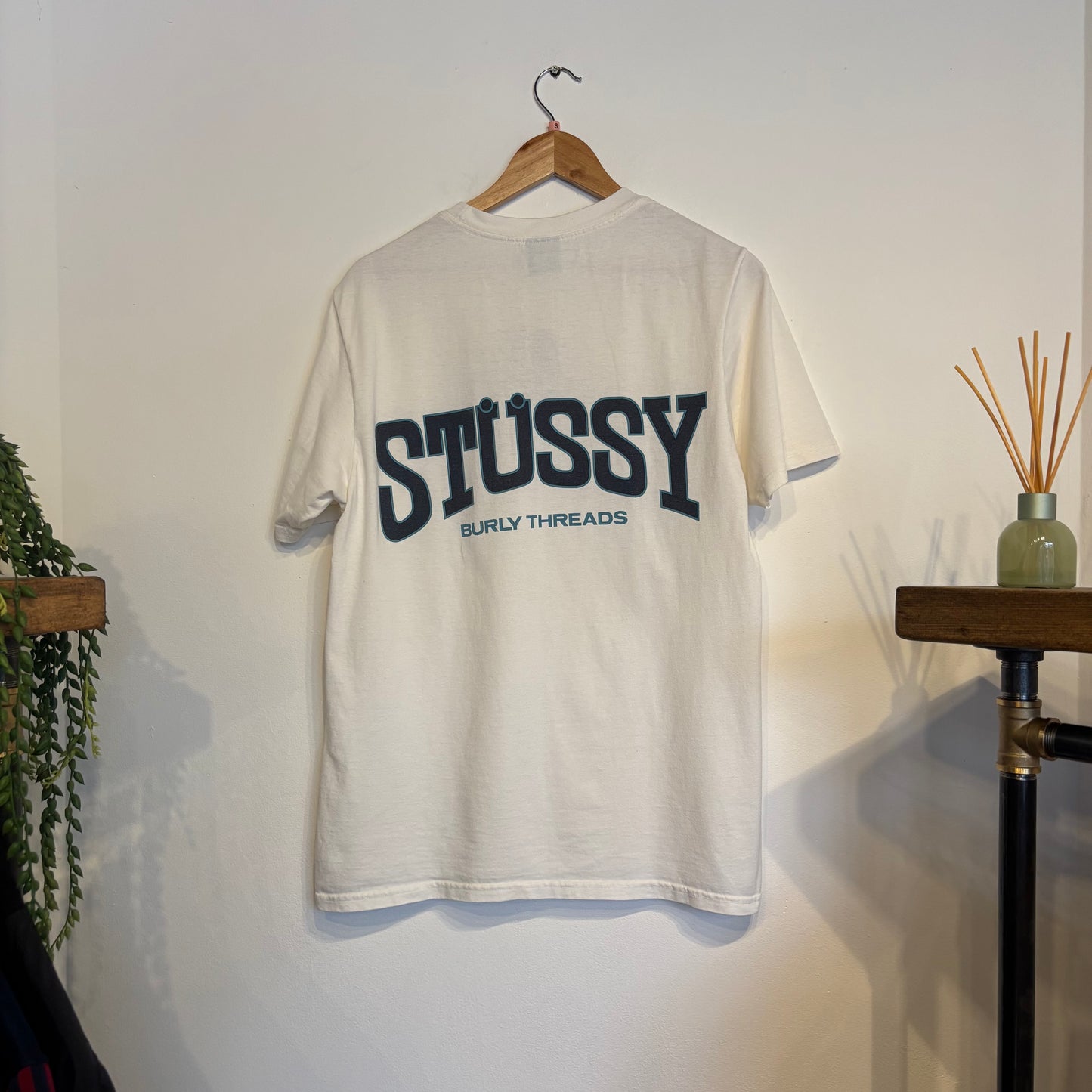 Stussy SS24 Burly Threads Graphic T-Shirt White (Small)