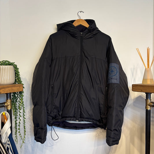 Stone Island Denims A/W 2005 Hooded Puffer Jacket Black (XL)