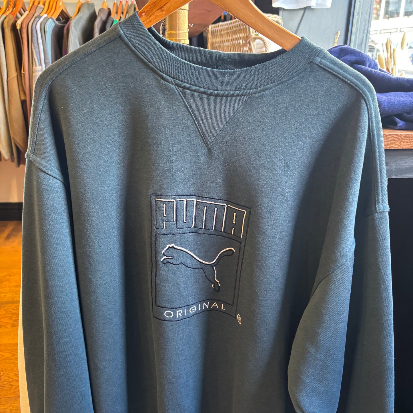 Puma Spellout Oversized Sweatshirt Green (Large)