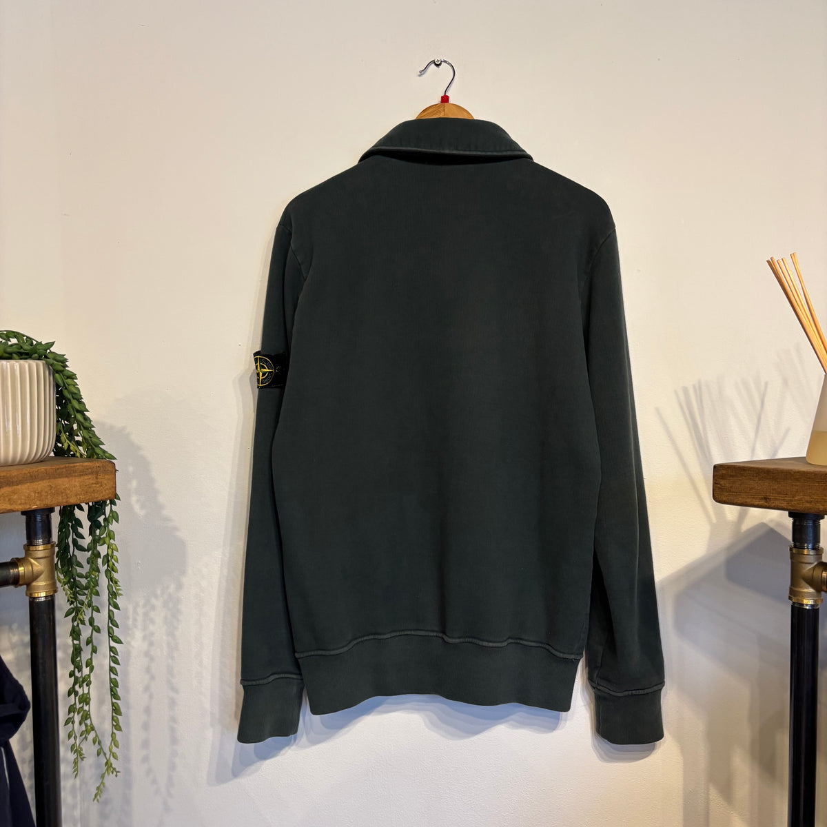Stone Island A/W 2011 Button Collar Sweatshirt Green (Large)