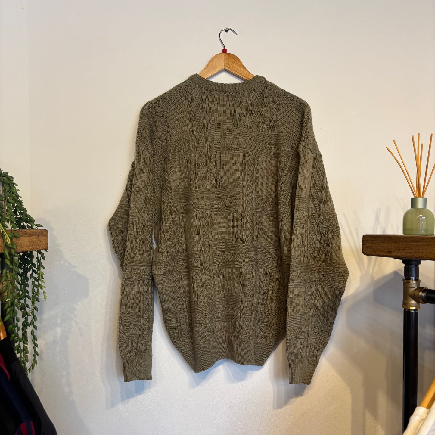 Lacoste Pattern Pullover Knit Jumper Beige (Large)