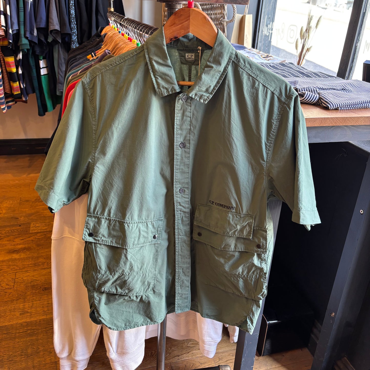 CP Company SS24 Pipeline Pocket Shirt Green (Large)