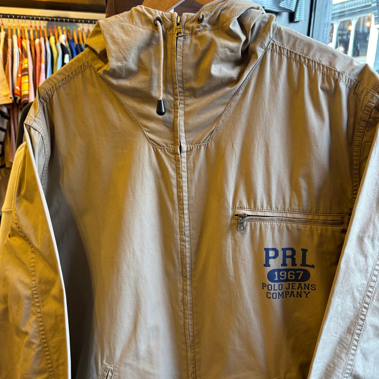 Ralph Lauren Polo Jeans PRL Hooded Zip Jacket Beige (Large)