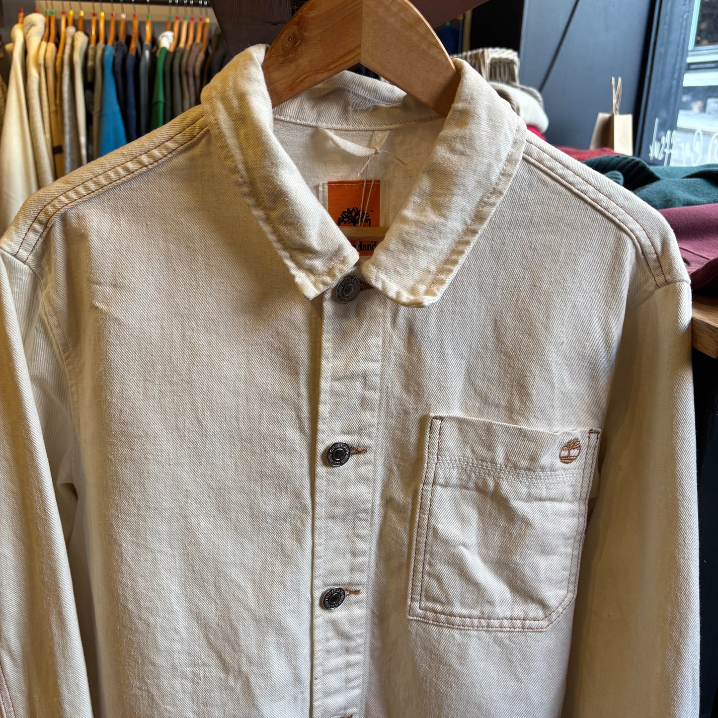 Timberland Denim Button Up Chore Jacket White (Medium)