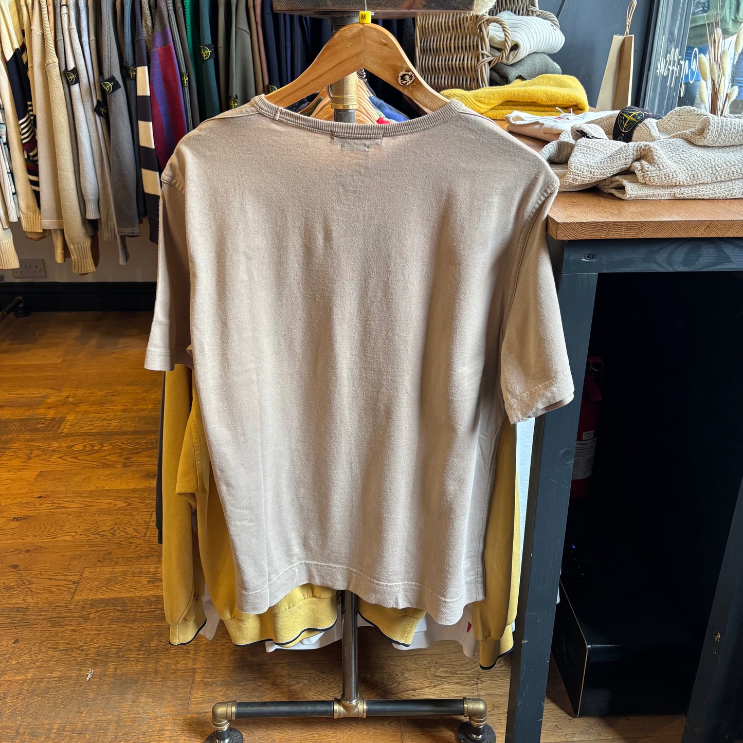 Stone Island SS00 Spellout T-Shirt Beige (Medium)