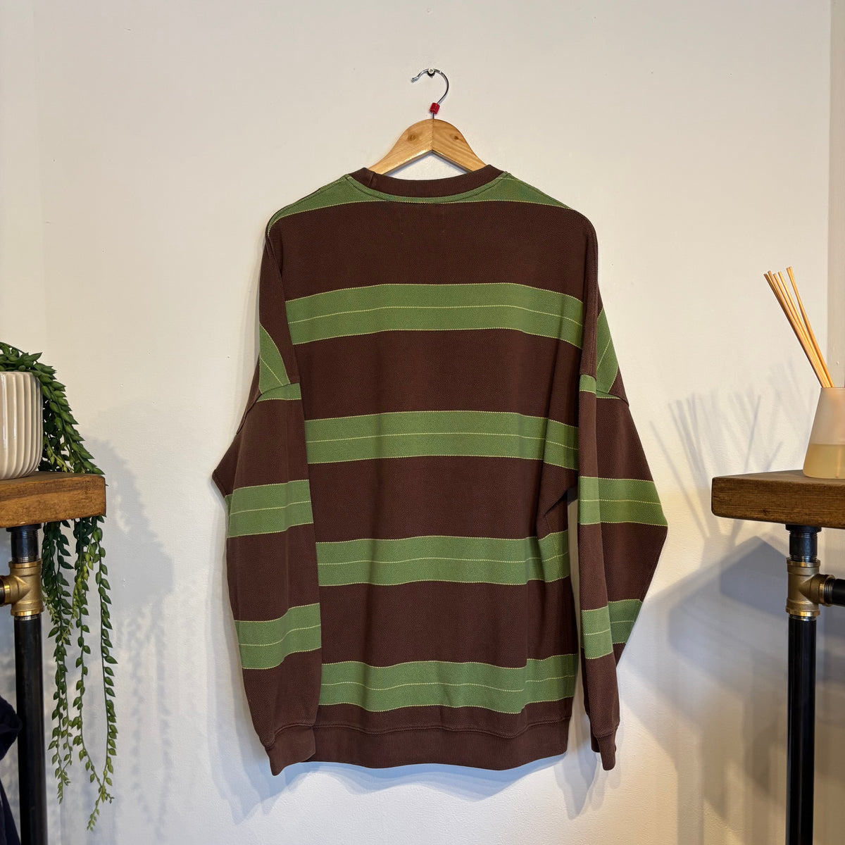 Palace FW24 Relax Stripe Crew Sweatshirt Brown (Large)