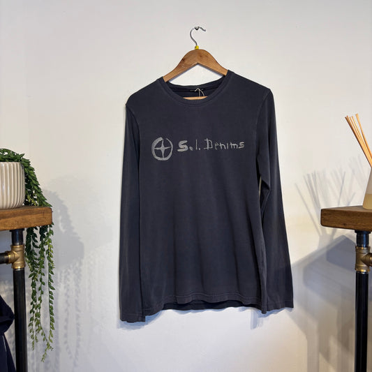 Stone Island Denims A/W 2005 Spellout Longsleeve Navy (Medium)