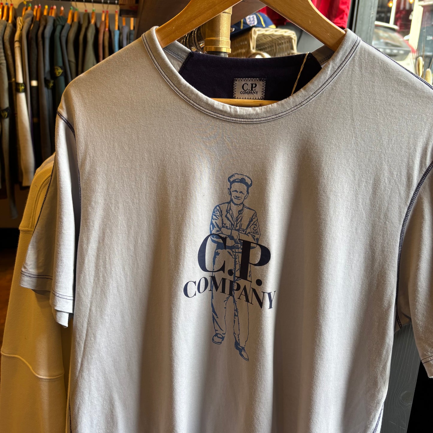 CP Company British Sailor Print T-Shirt Light Blue (Medium)