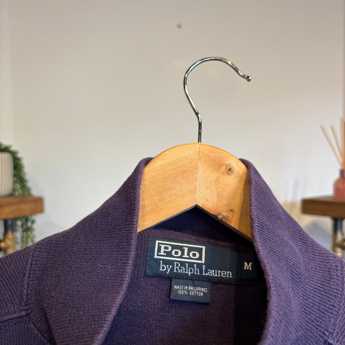 Ralph Lauren Quarter Zip Jumper Purple (Large)