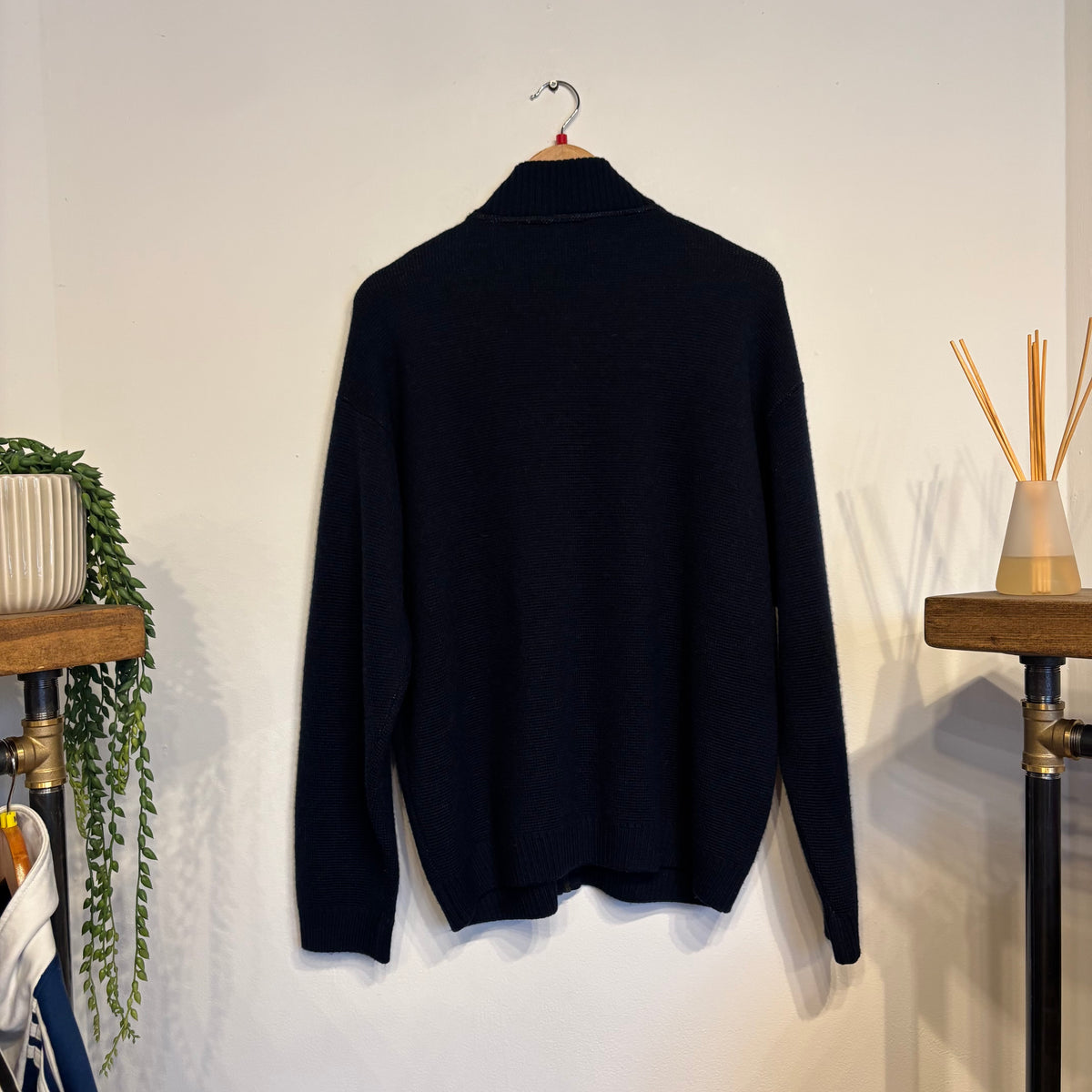 Lacoste Full Zip Knit Jumper Navy (Large)