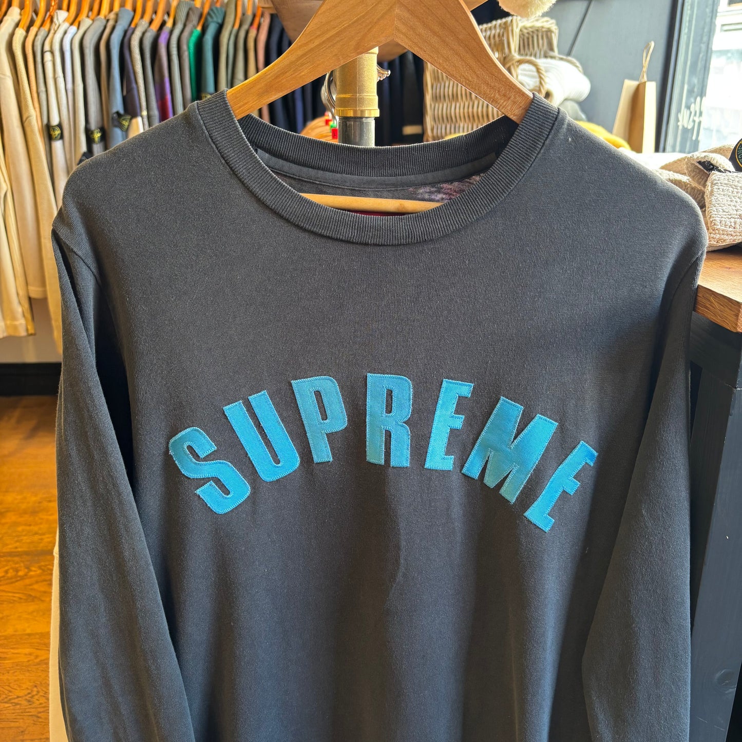 Supreme SS16 Arc Logo Longsleeve T-Shirt Navy (Medium)