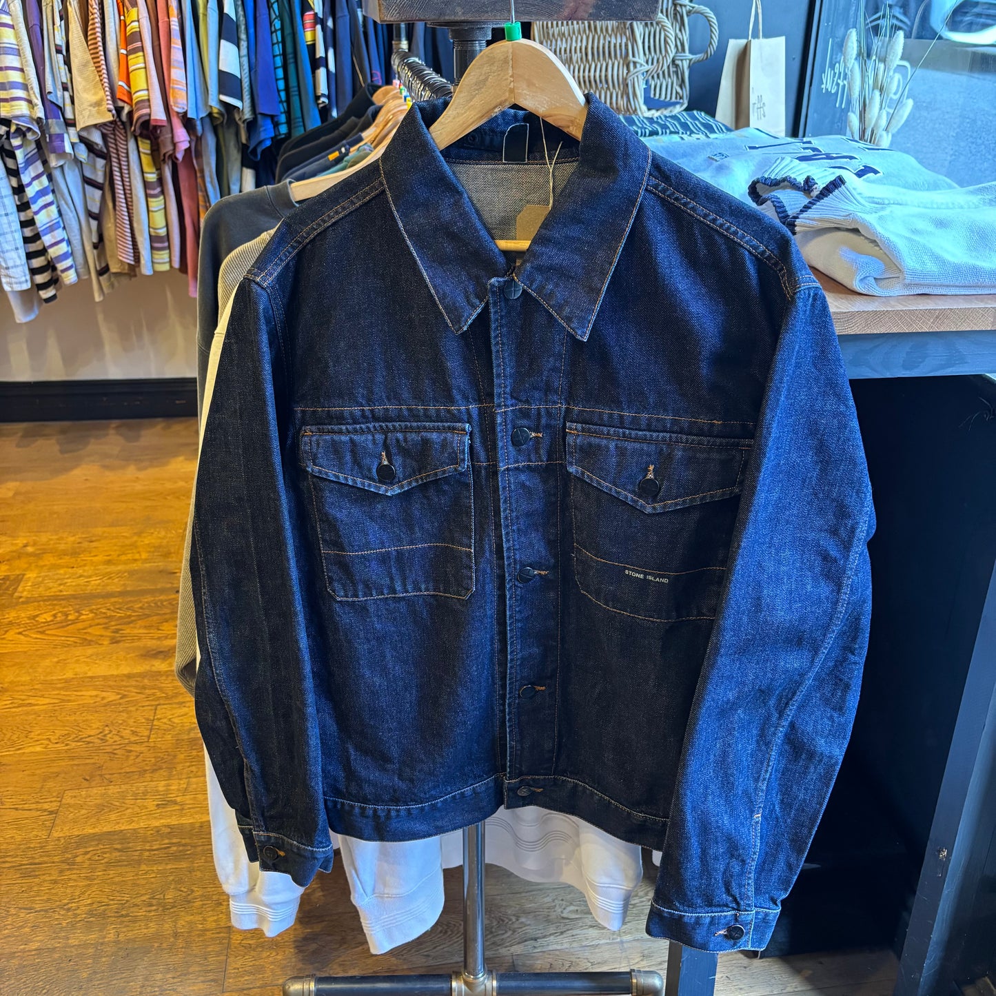Stone Island Denim 2000's Button Up Jacket Navy (XL)