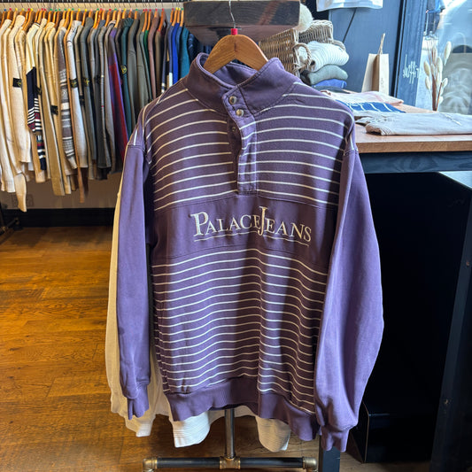 Palace SS19 PJ Popper Neck Sweatshirt Grape (Large)