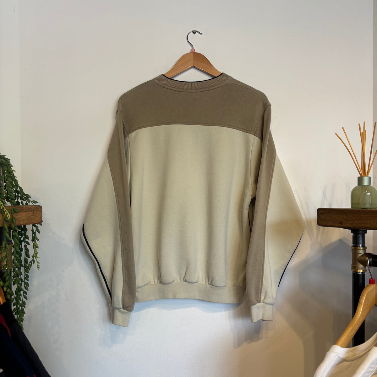Nike Swoosh Two Tone Oversized Sweatshirt Cream (Small)