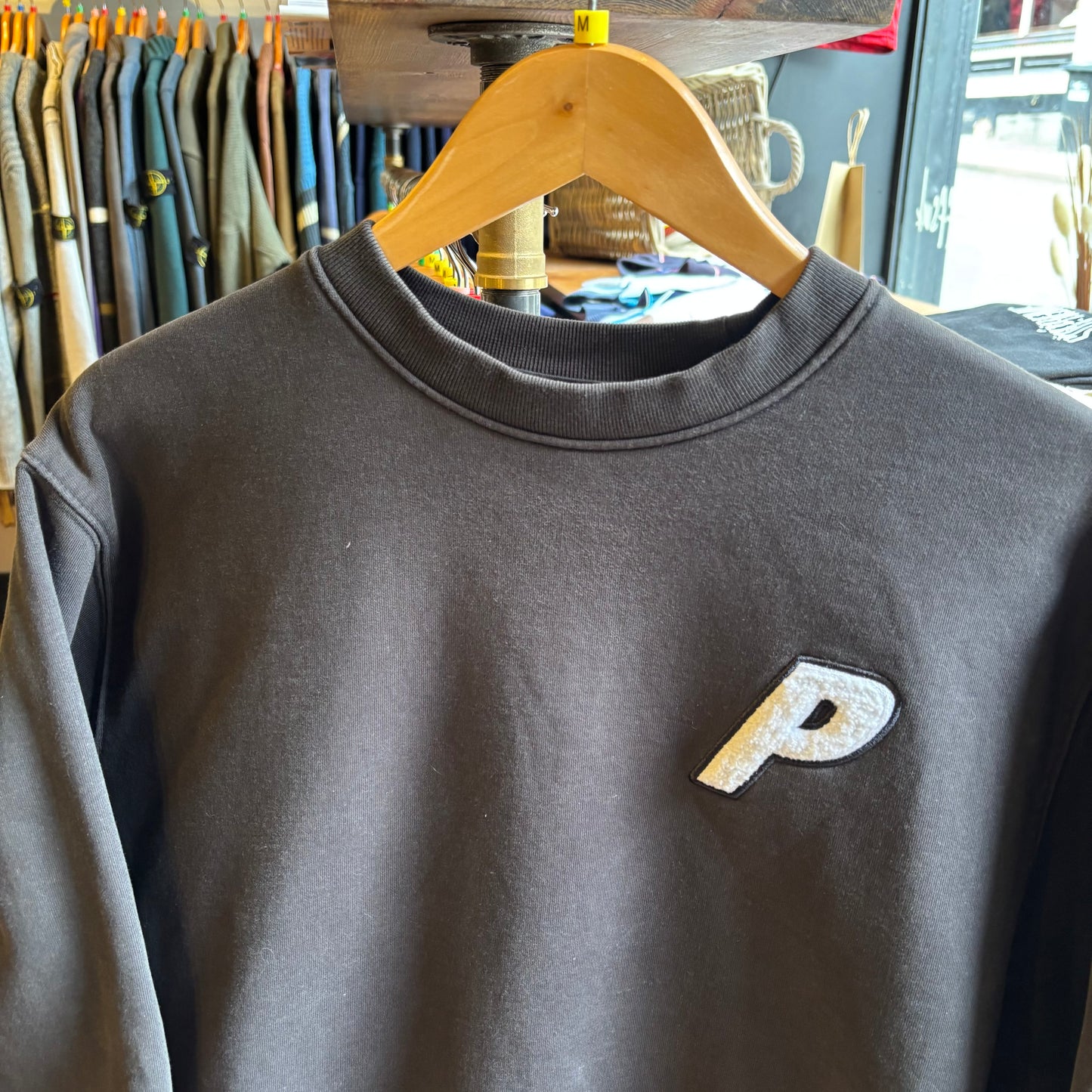 Palace SS23 Fleece Tri-Ferg Crew Sweatshirt Black (Medium)