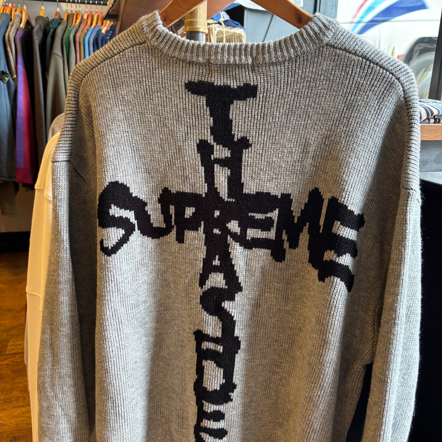 Supreme Thrasher FW24 Pullover Sweater Knit Grey (Large)