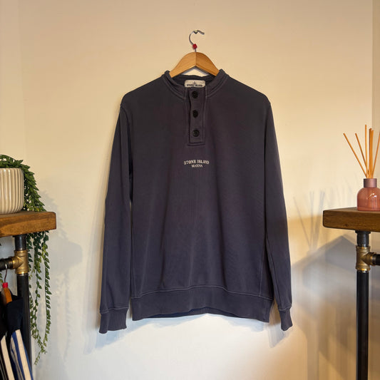 Stone Island Marina SS2014 Button Sweatshirt Navy (Large)