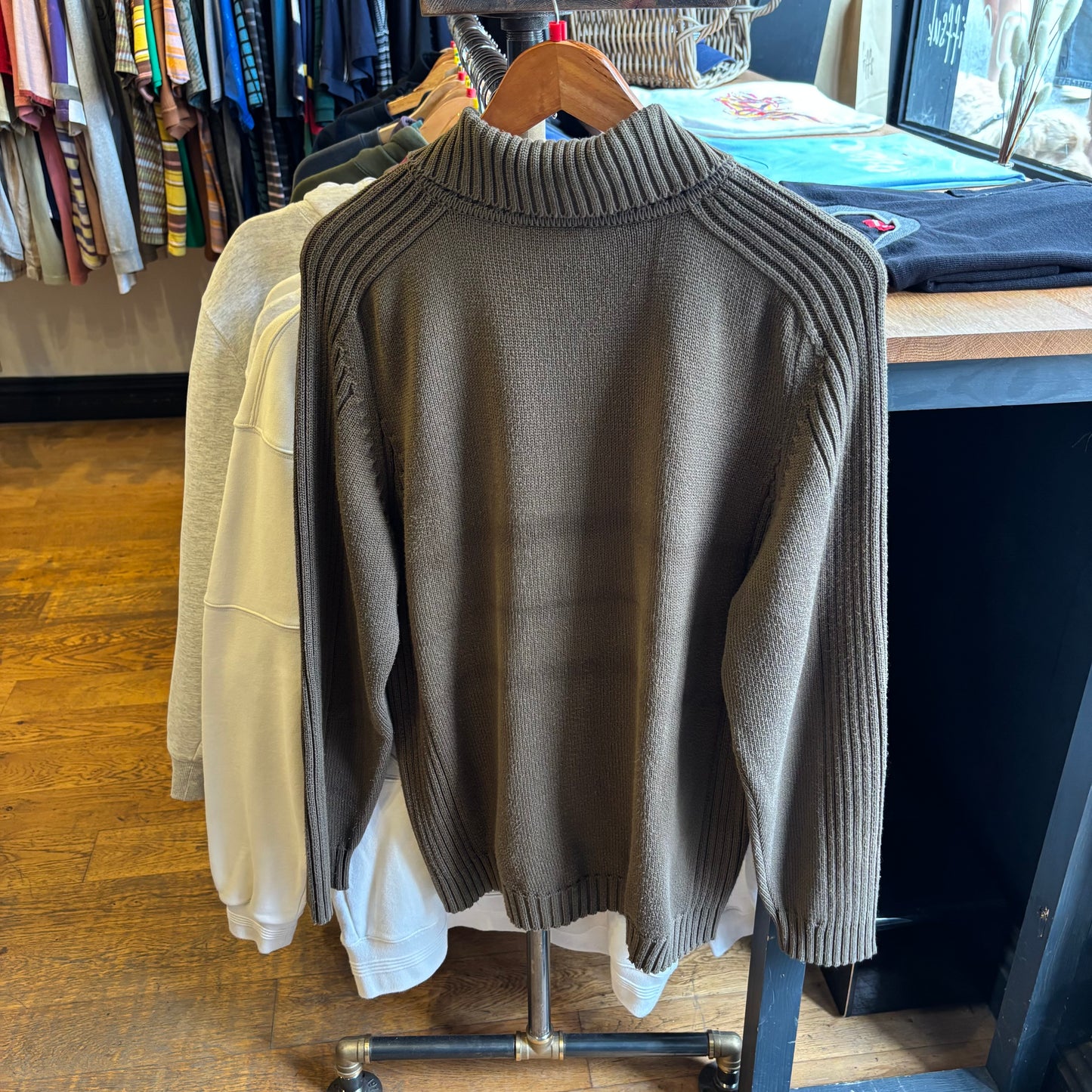 Lacoste Full Zip Knit Jumper Green (Large)
