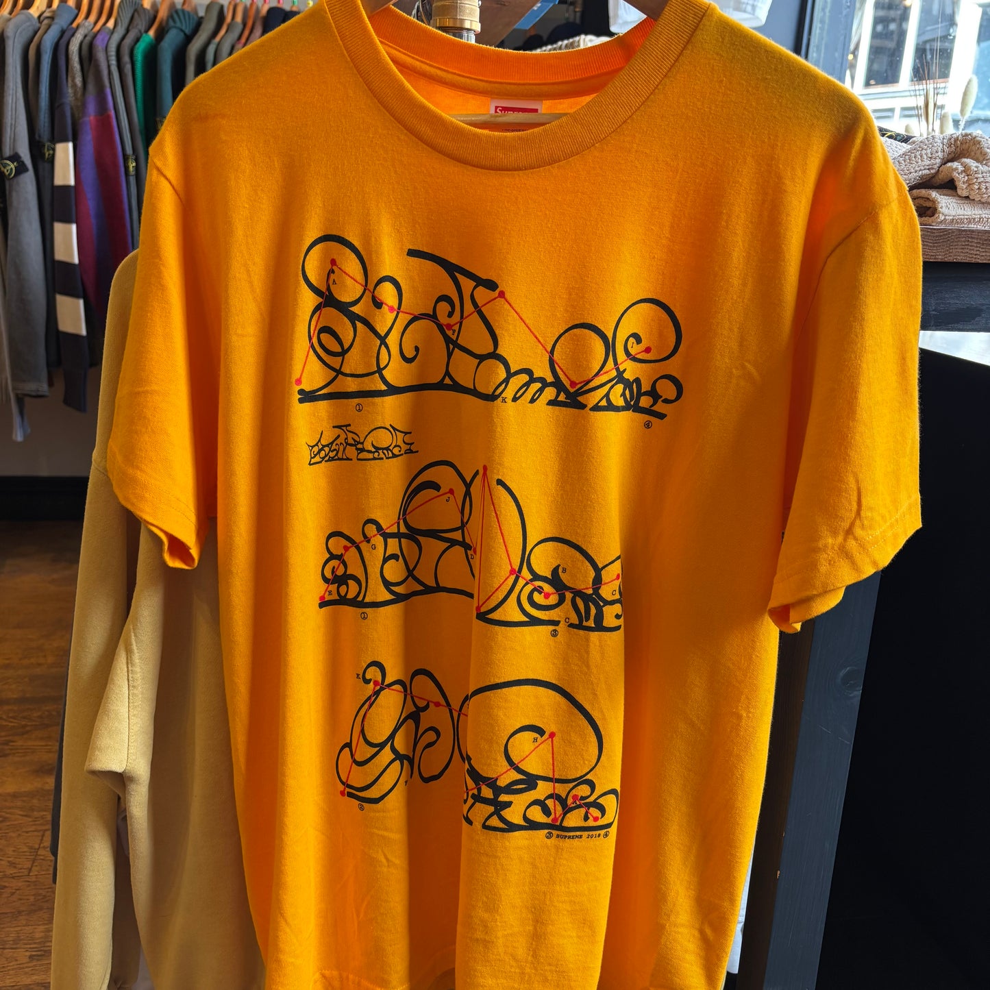 Supreme FW18 System Graphic T-Shirt Orange (Medium)