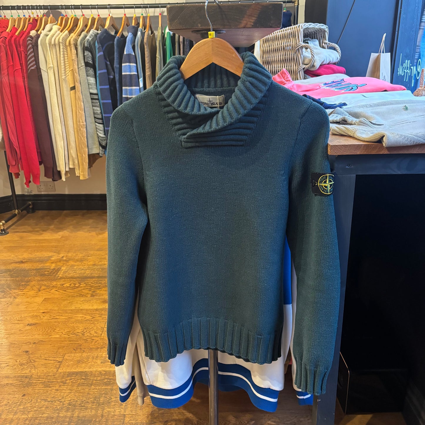 Stone Island AW14 Roll Neck Pullover Knit Jumper Green (Medium)