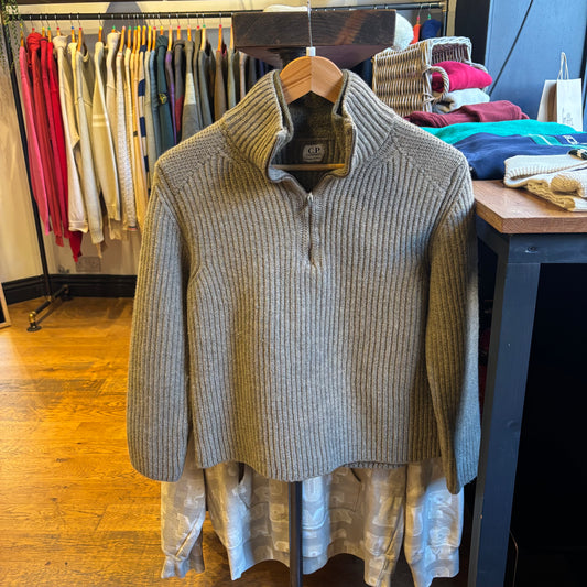 CP Company Quarter Zip Knit Jumper Beige (XXS)