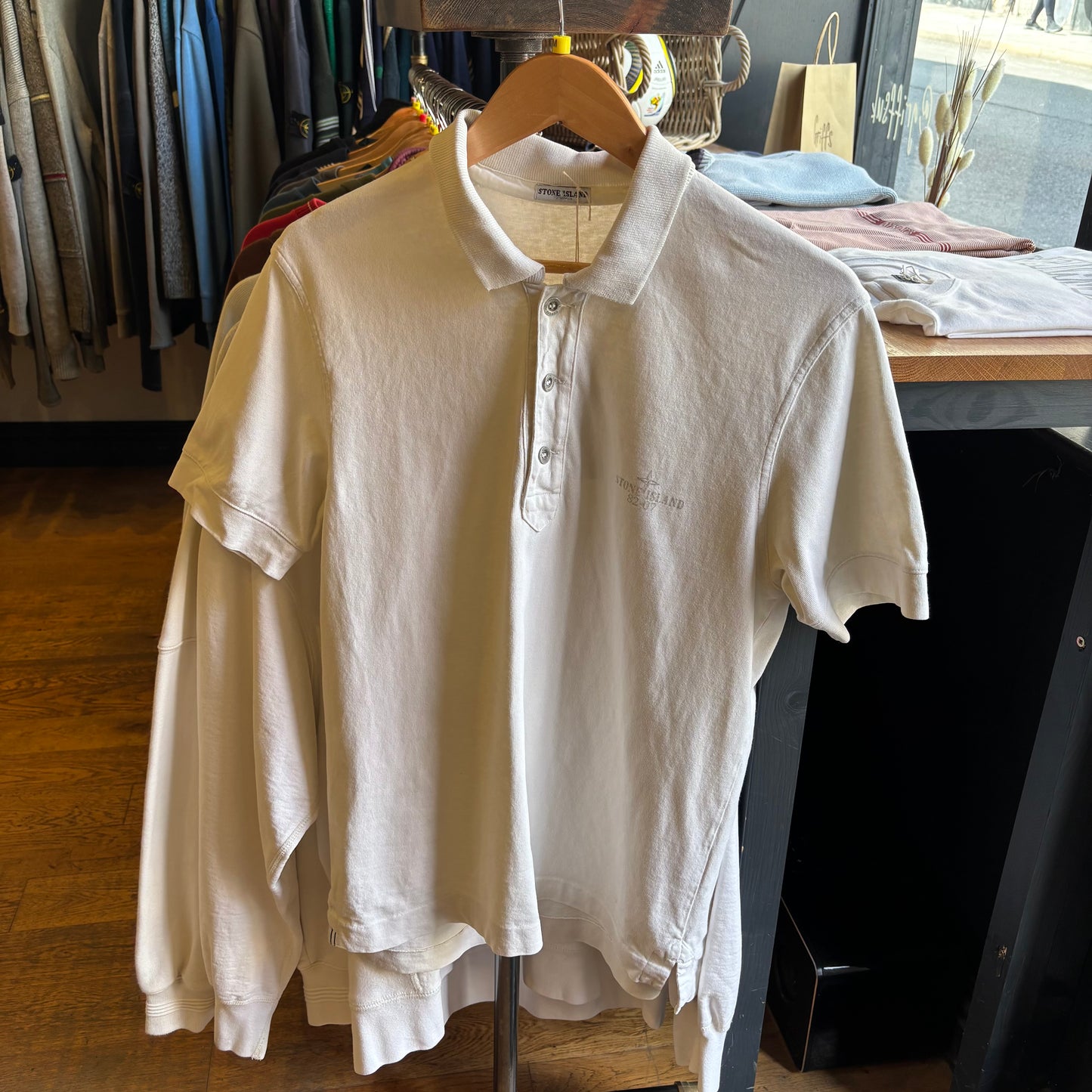Stone Island S/S 2007 82-07 Polo Shirt White (Medium)