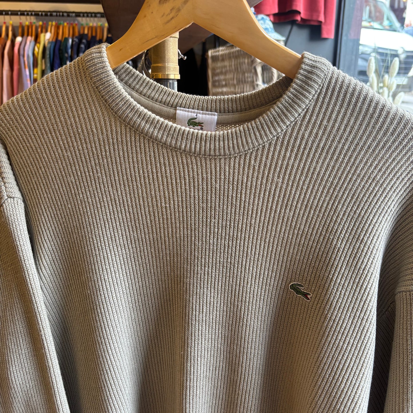 Lacoste Chunky Pullover Knit Jumper Beige (Medium)