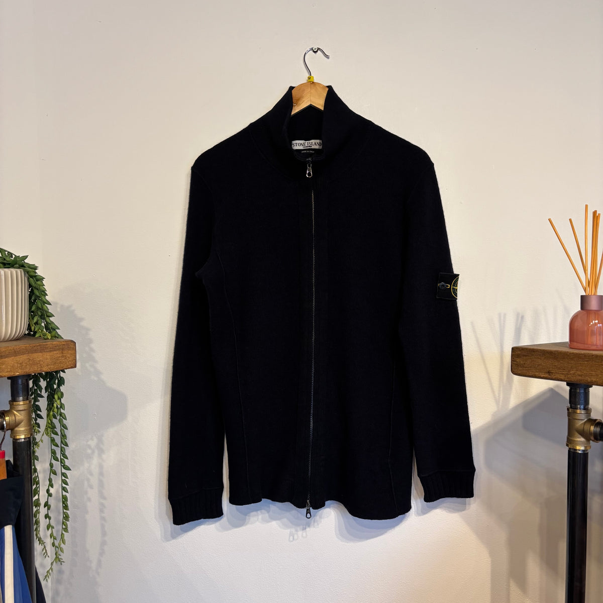 Stone Island A/W 2003 Full Zip Knit Jumper Black (Medium)
