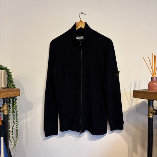 Stone Island A/W 2003 Full Zip Knit Jumper Black (Medium)
