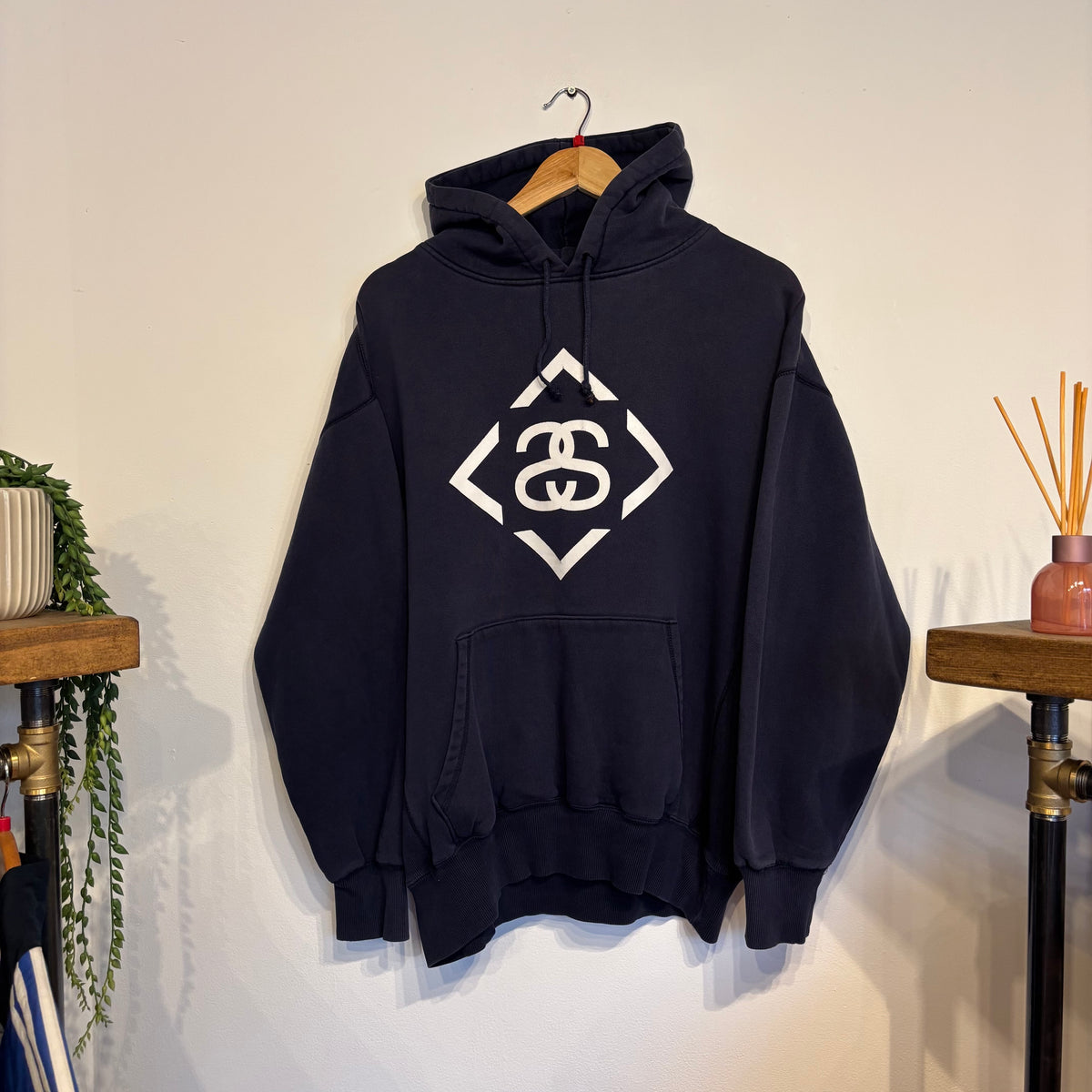 Stussy 90s SS Football Graphic Hoodie Navy (Large)