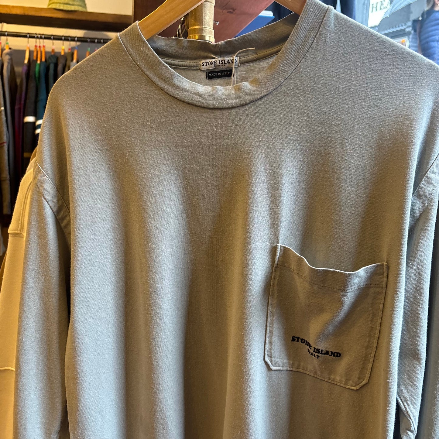 Stone Island Italy S/S 2005 Longsleeve T-Shirt Grey (Large)