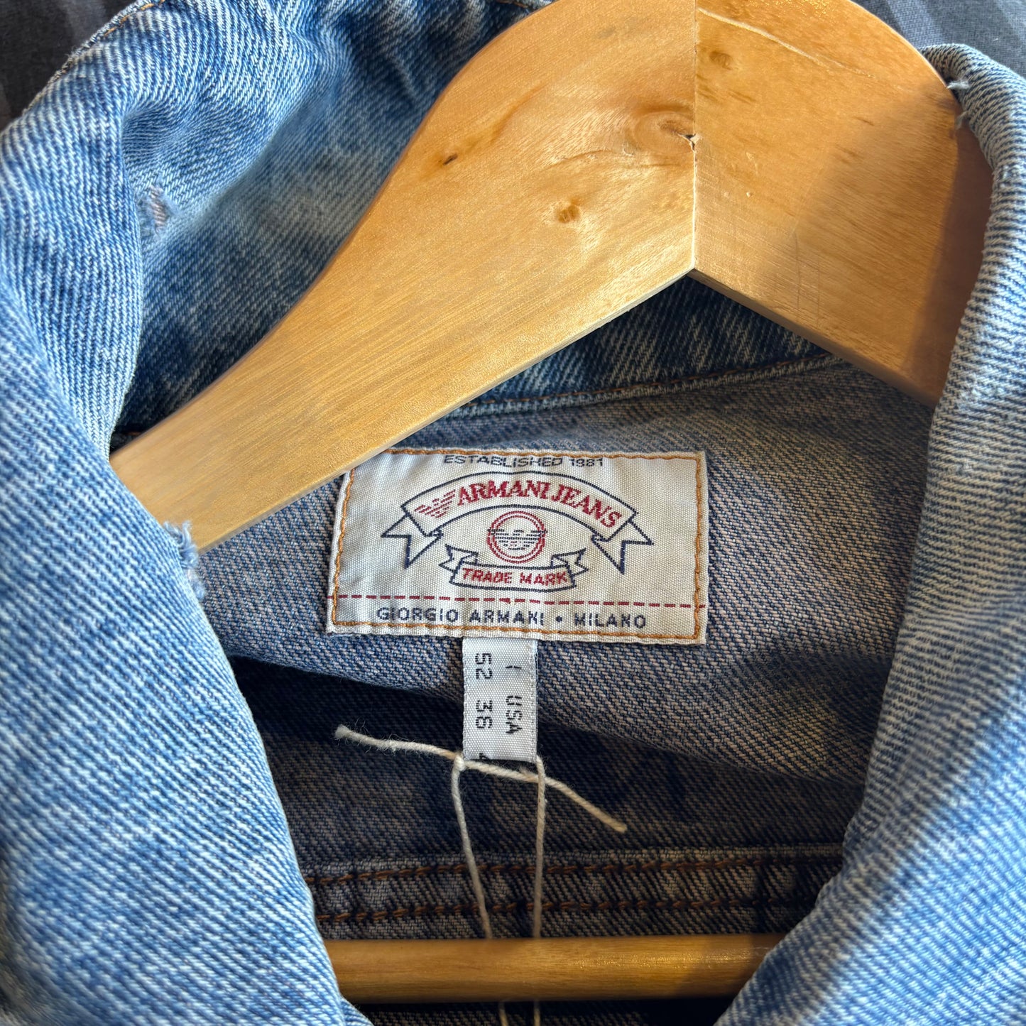 Armani Jeans Cropped Button Up Jacket Blue (XL)