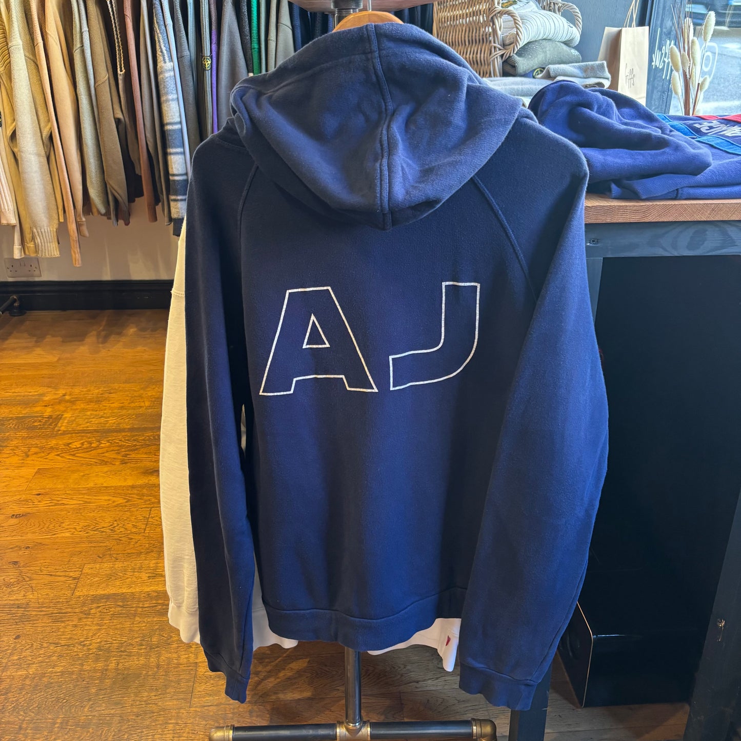 Armani Jeans Zip Up Hoodie Navy (XL)