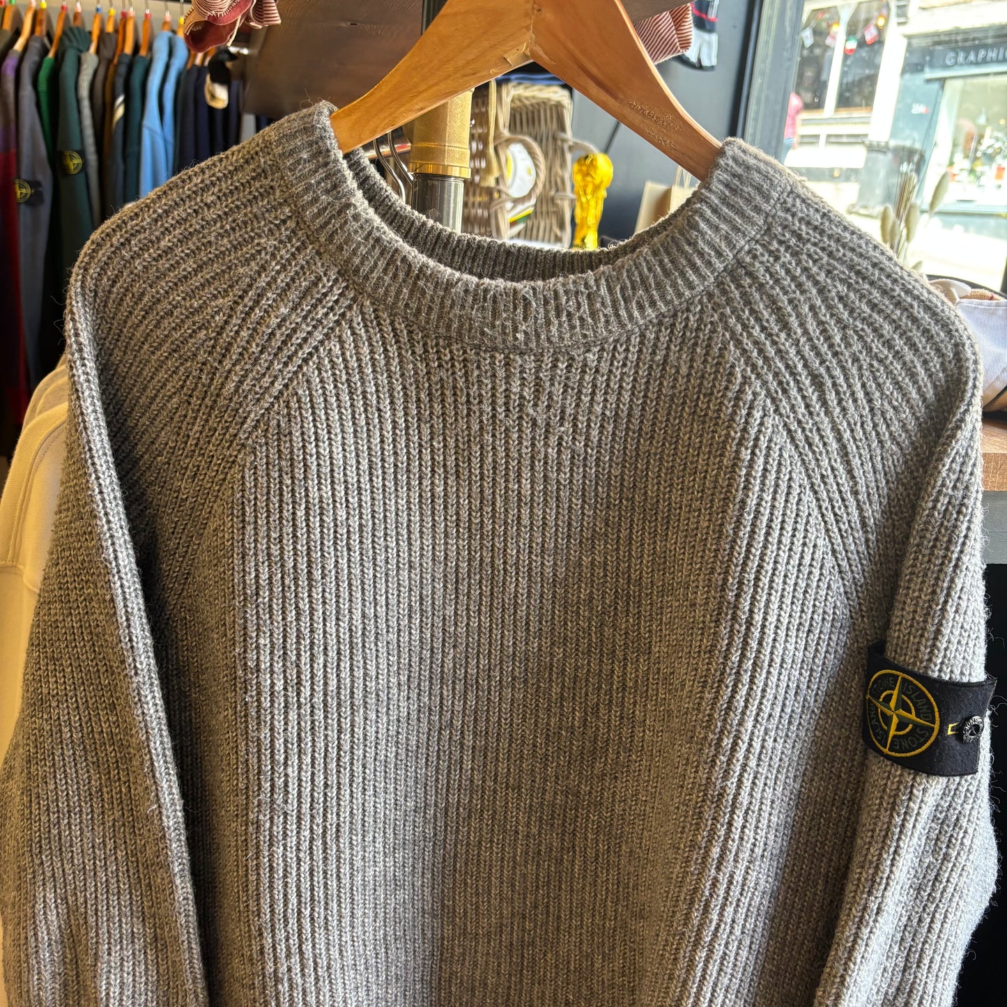 Stone Island A/W 2020 Ribbed Pullover Knit Jumper Grey (Large)