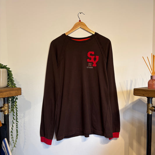 Stussy 2000s SY21 Longsleeve T-Shirt Brown (Large)