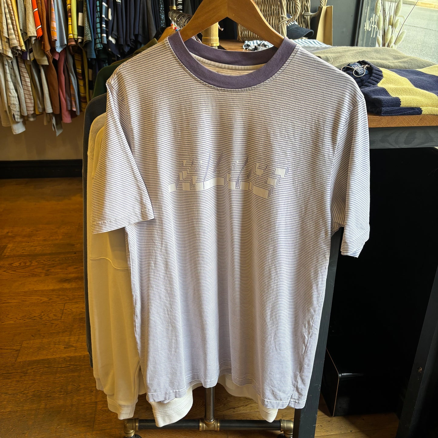 Palace SS19 3D Stripe T-Shirt Purple/ White (Large)