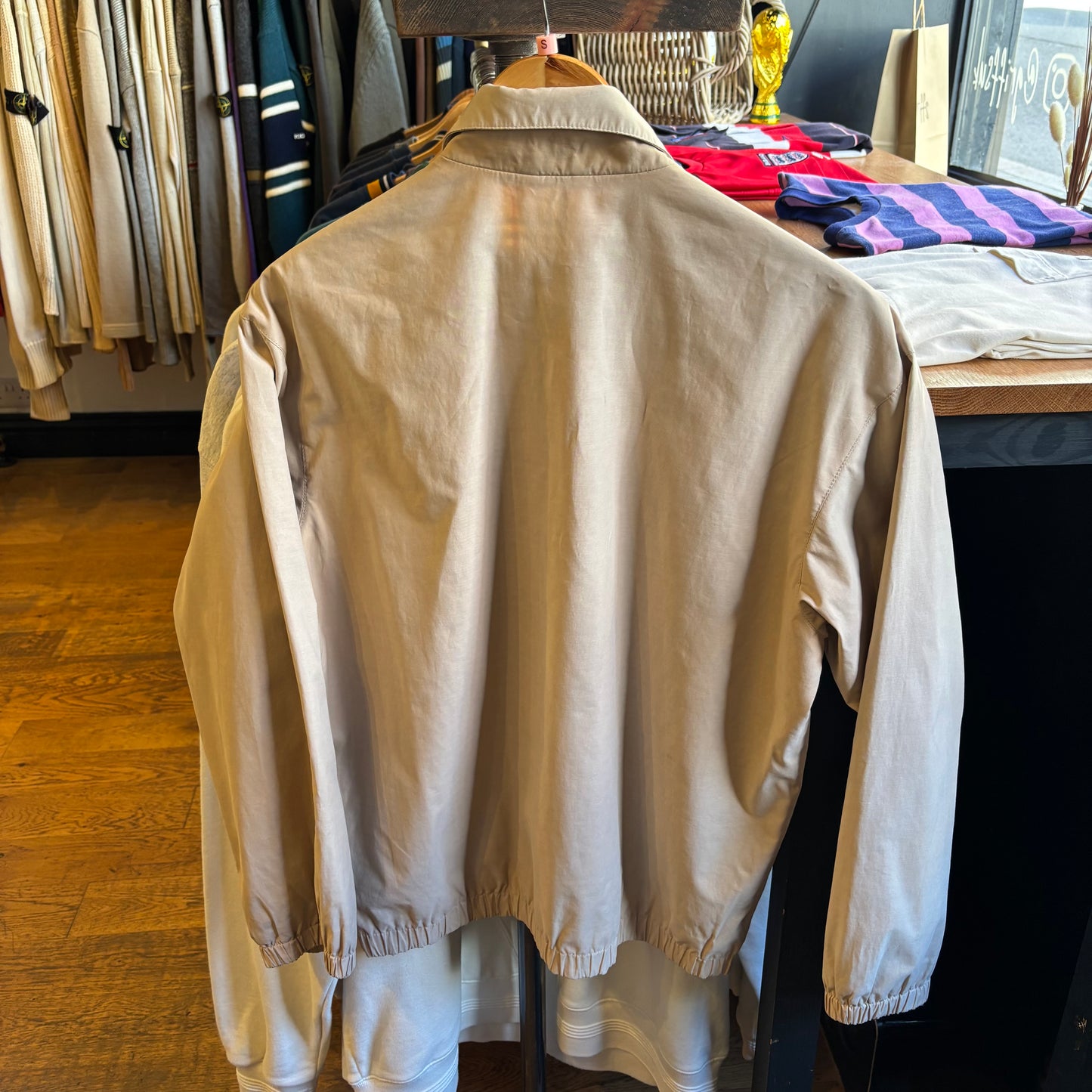 Burberry Harrington Zip Up Jacket Cream (Small)